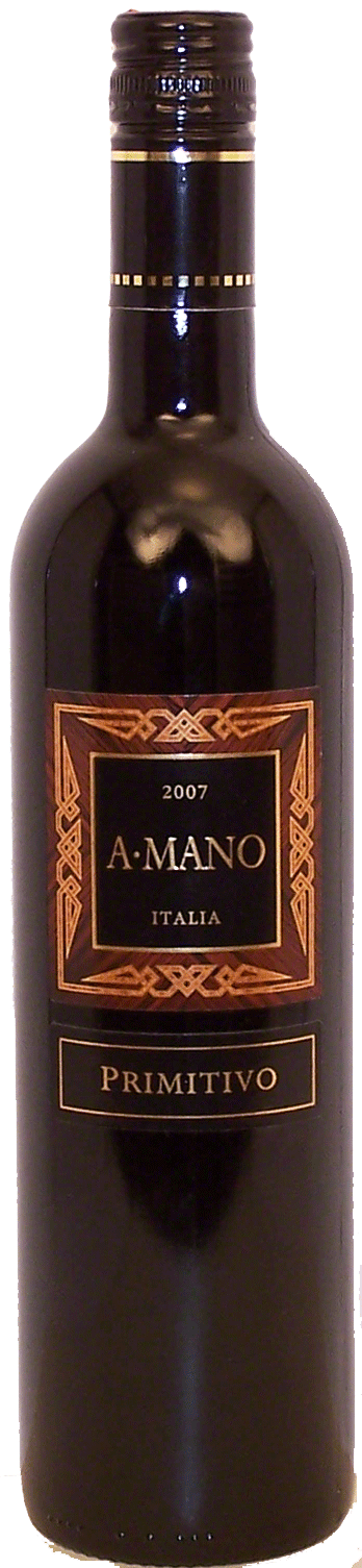 A-Mano Primitivo red wine of Italia, 13.5% alc. by vol. Full-Size Picture